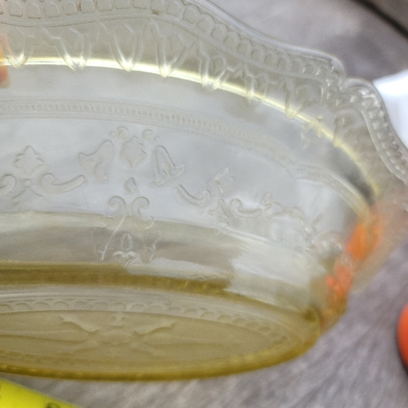 Hazel-Atlas Depression Glass oval bowl. Florentine design - Picture 5 of 5